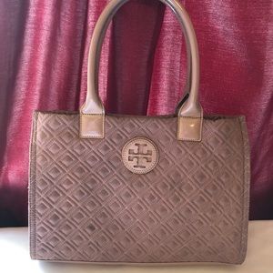 Pink Tory Burch Ella Quilted Small Tote